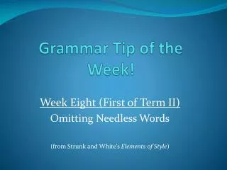 grammar tip of the week