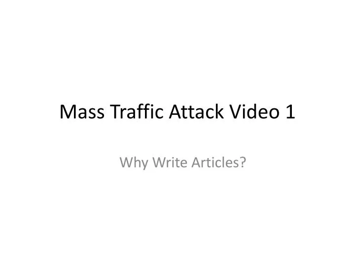 mass traffic attack video 1