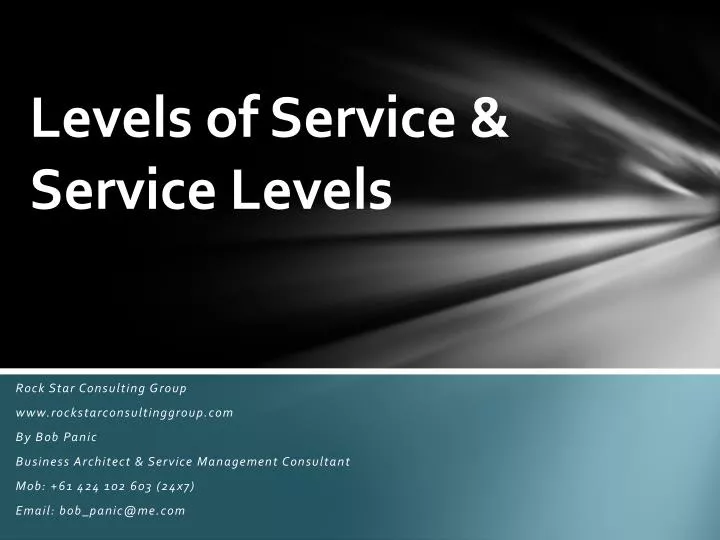 levels of service service levels