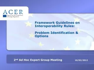 Framework Guidelines on Interoperability Rules: Problem Identification &amp; Options