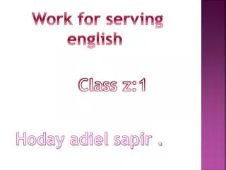 Work for serving english