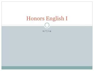 Honors English I