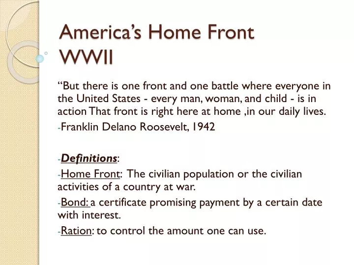 america s home front wwii