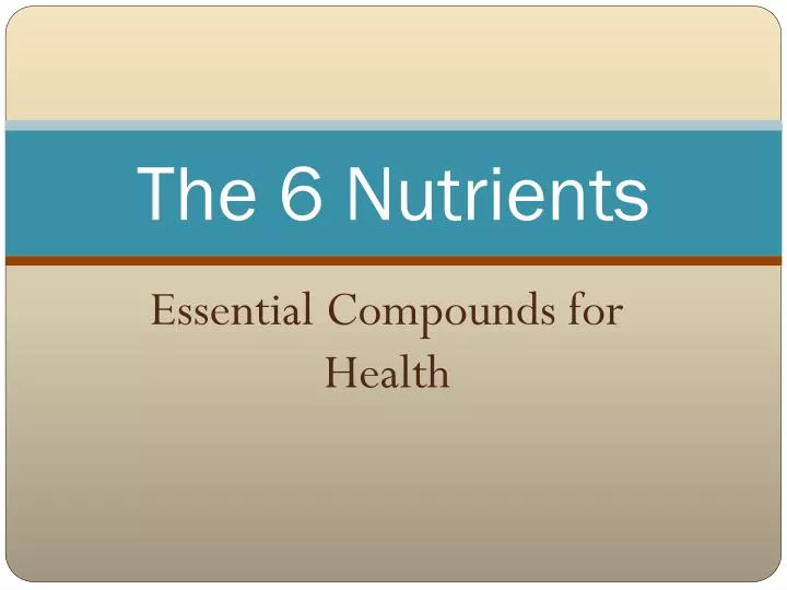 the 6 nutrients