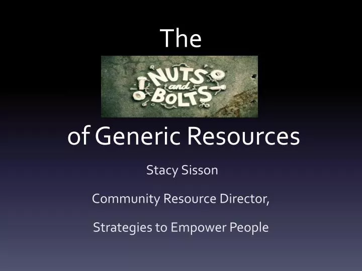 the of generic resources