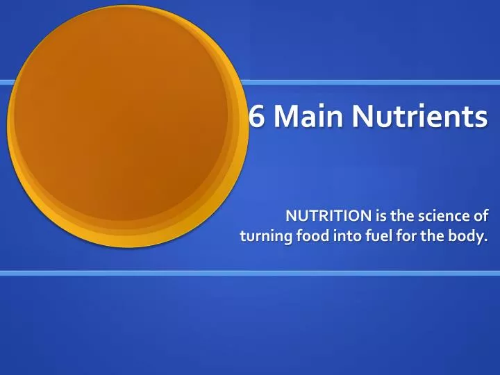 6 main nutrients
