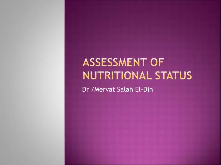 assessment of nutritional status