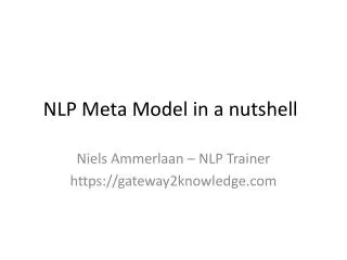 NLP Meta Model in a nutshell