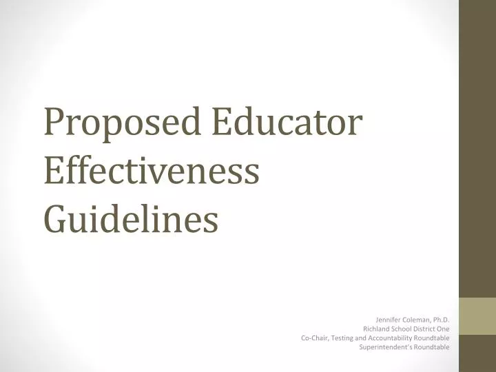 proposed educator effectiveness guidelines