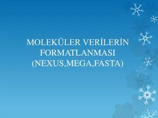 molek ler ver ler n formatlanmasi nexus mega fasta