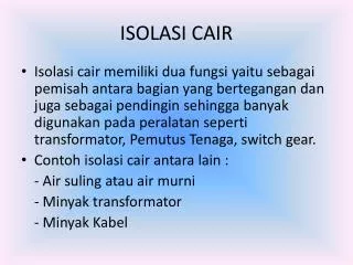 isolasi cair