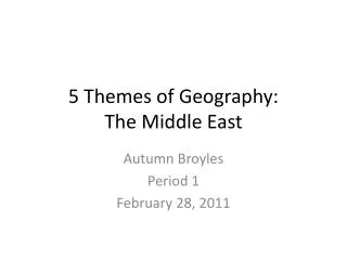 5 Themes of Geography: The Middle East