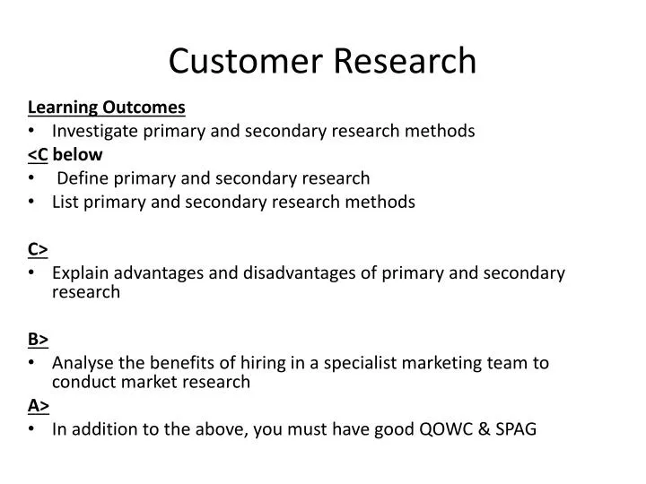 customer research