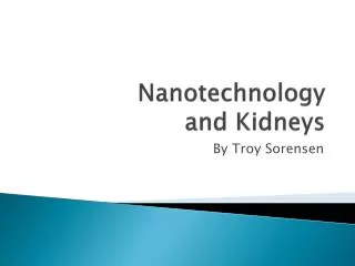 Nanotechnology and Kidneys