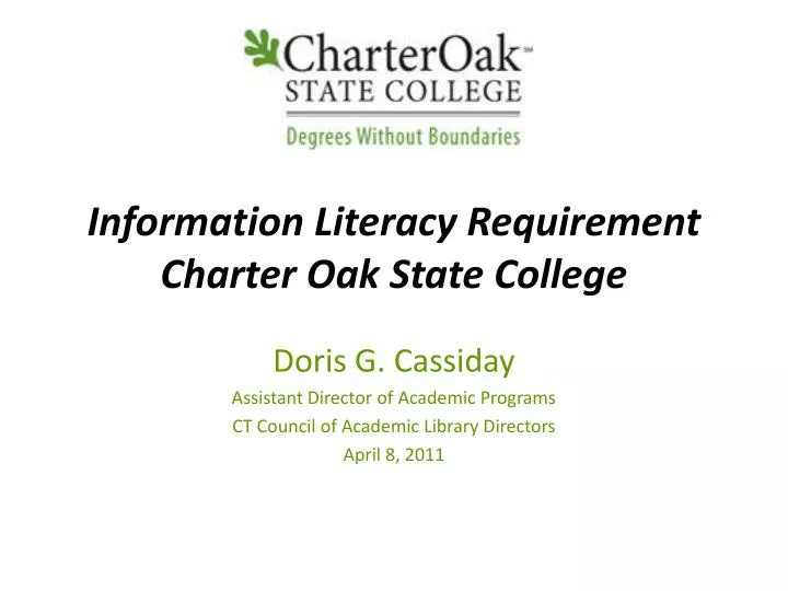 information literacy requirement charter oak state college
