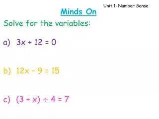 Unit 1: Number Sense