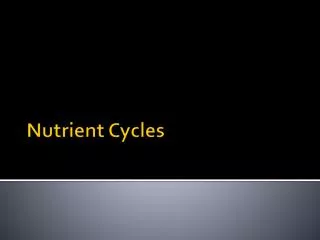 nutrient cycles