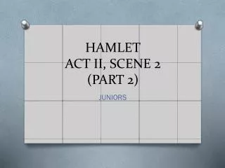 HAMLET ACT II, SCENE 2 (PART 2)