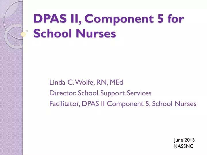 dpas ii component 5 for school nurses