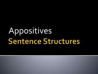 Sentence Structures