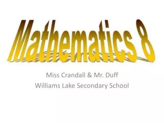 Miss Crandall &amp; Mr. Duff Williams Lake Secondary School
