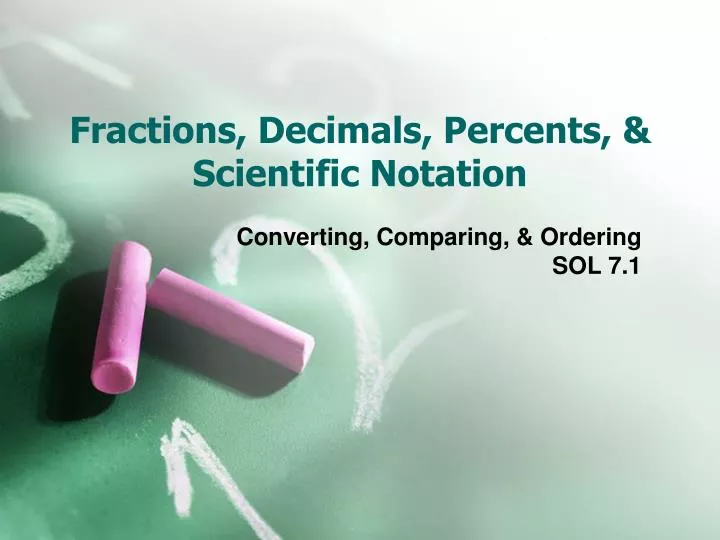 fractions decimals percents scientific notation