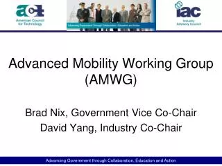 Advanced Mobility Working Group (AMWG)