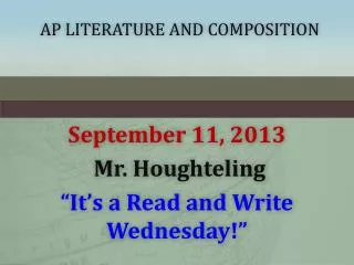 AP Literature and composition