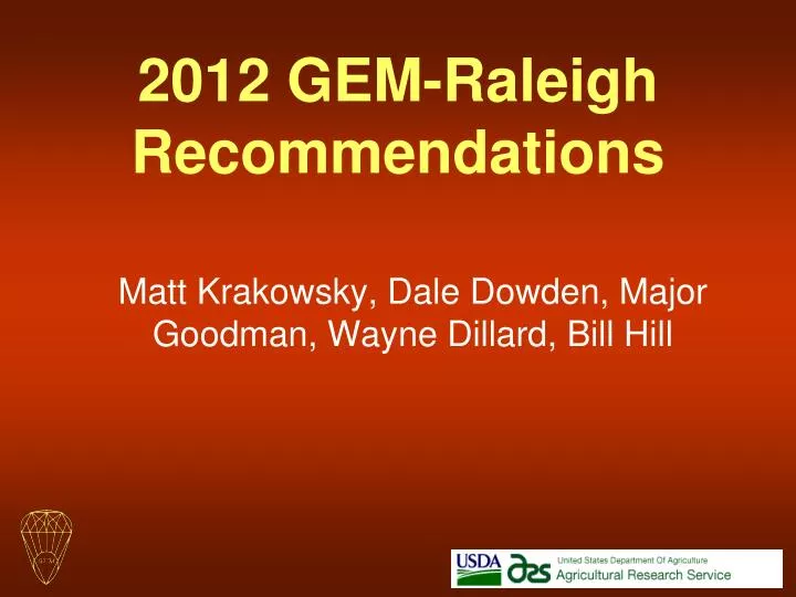 2012 gem raleigh recommendations