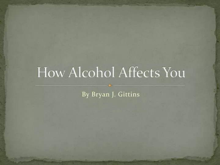 how alcohol affects you