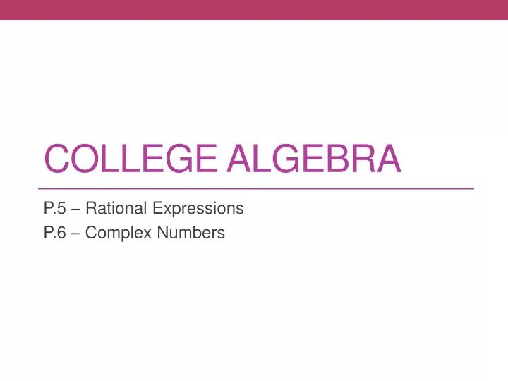 college algebra