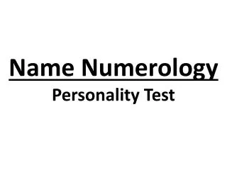 Name Numerology Personality Test