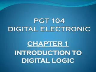 PGT 104 DIGITAL ELECTRONIC