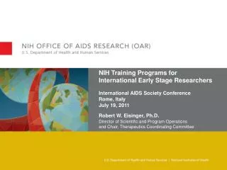 NIH Training Programs for International Early Stage Researchers
