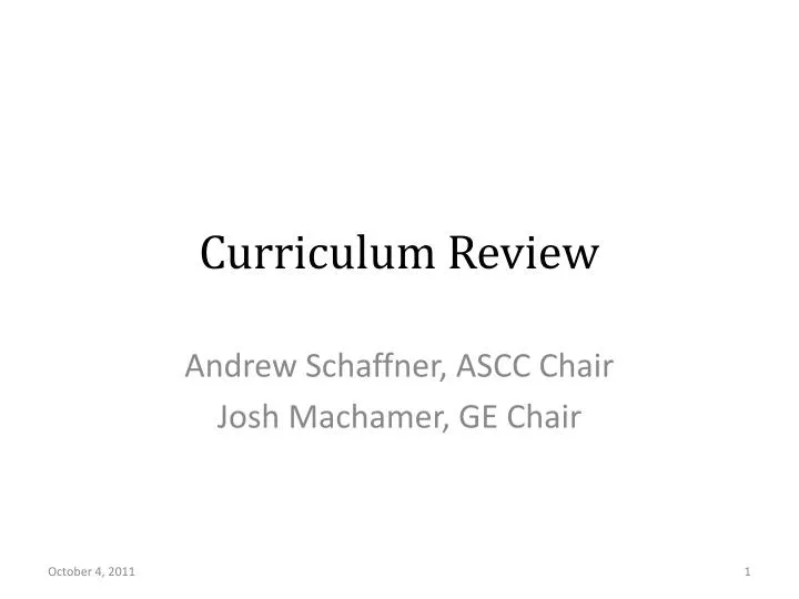 curriculum review