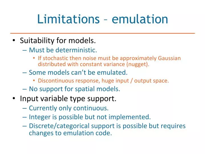 limitations emulation