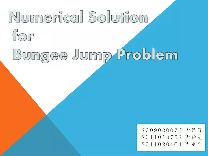 numerical solution for bungee jump problem