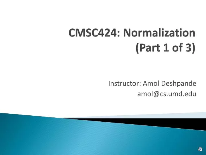 cmsc424 normalization part 1 of 3