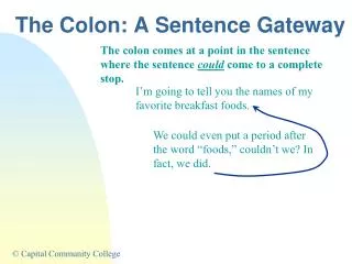 The Colon: A Sentence Gateway