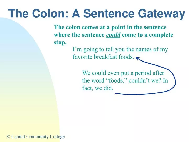 the colon a sentence gateway