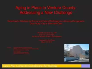 Aging in Place in Ventura County: Addressing a New Challenge
