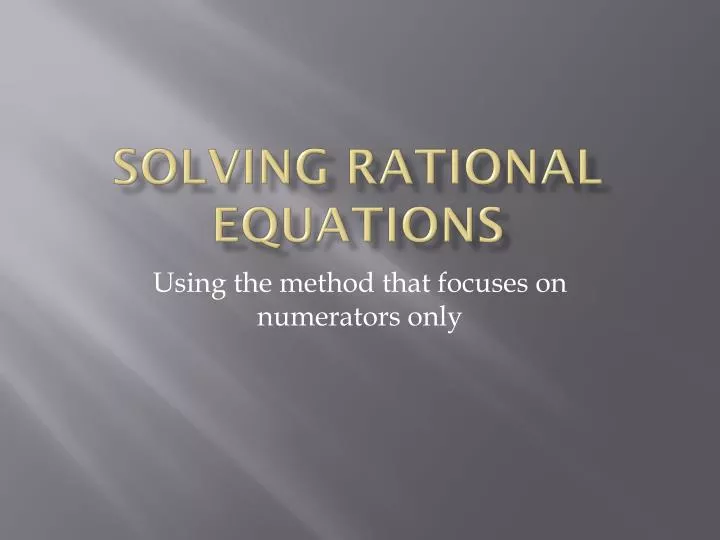 solving rational equations