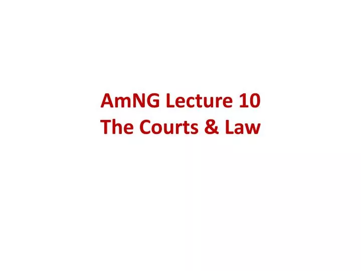 amng lecture 10 the courts law