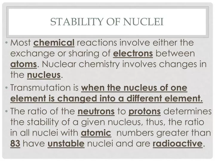 stability of nuclei