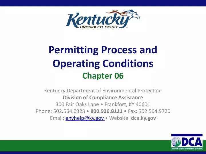 permitting process and operating conditions chapter 06