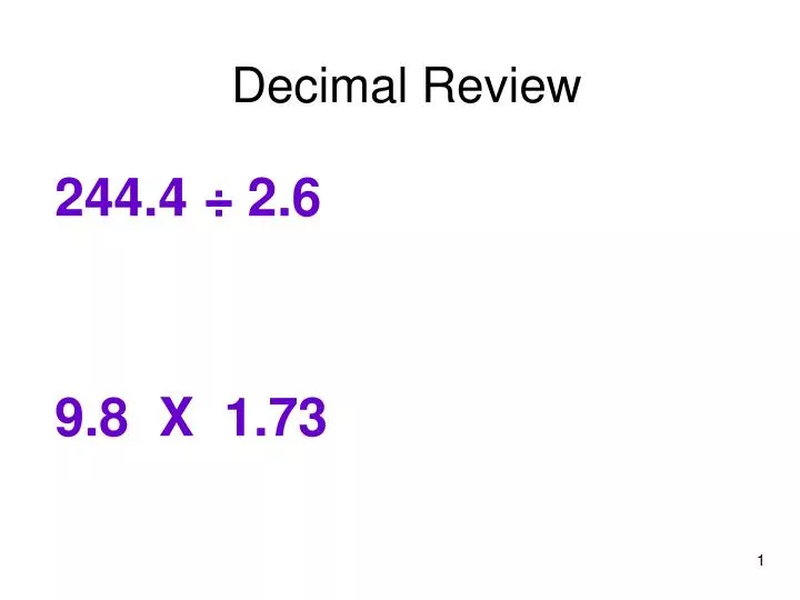 decimal review
