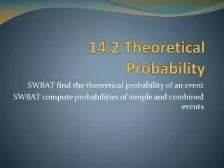 14 2 theoretical probability