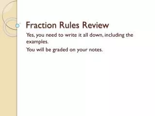 fraction rules review