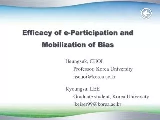 Efficacy of e-Participation and Mobilization of Bias