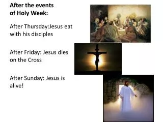 After the events of Holy Week: